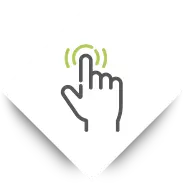 icono de mano con dedo apretando pantalla