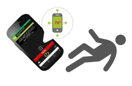 imagen de hombre y smartphone App Ecommunicator cayendo cada uno en un sentido